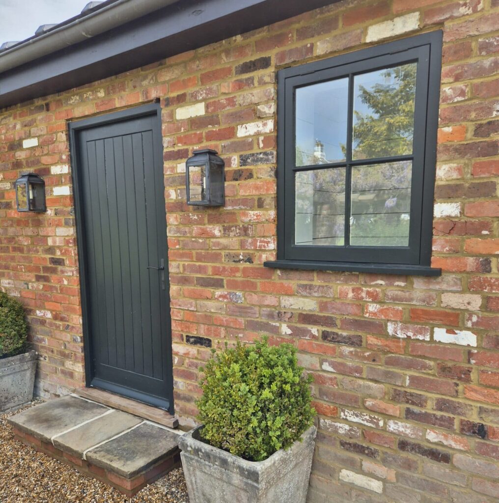 Front door and window