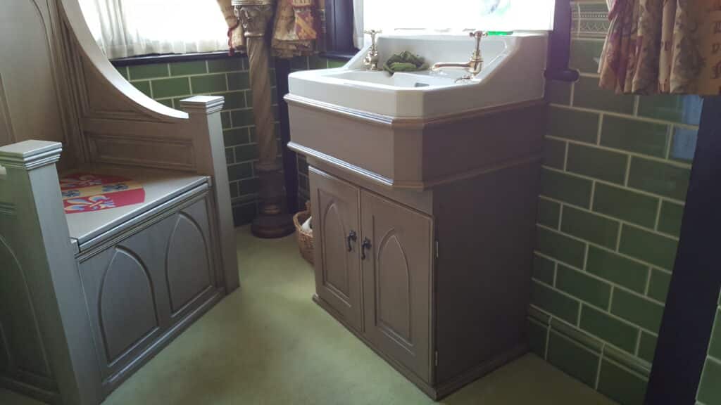 Matching bathroom sink base cabinet
