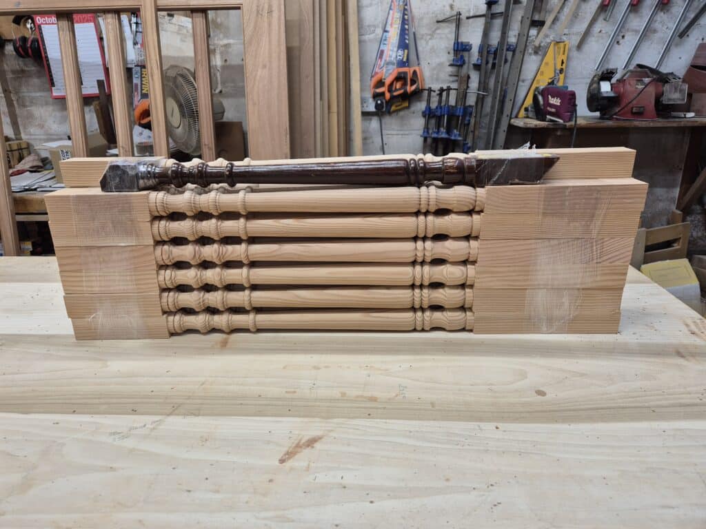 Turned balusters copied to original pattern ready for delivery.